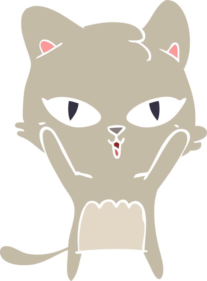 flat color style cartoon cat vector