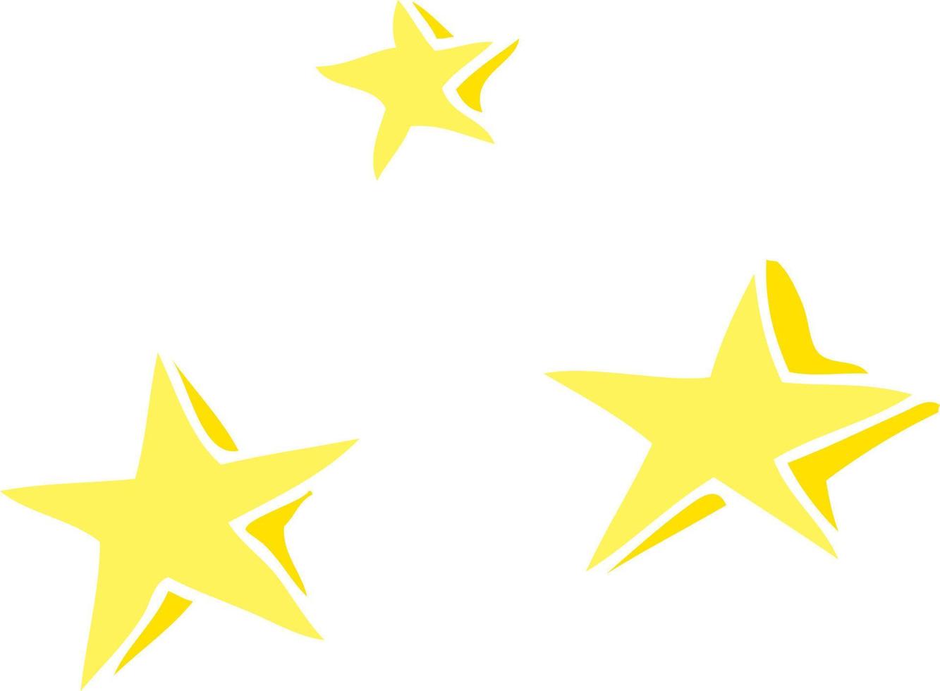 flat color illustration of a cartoon decorative stars doodle vector