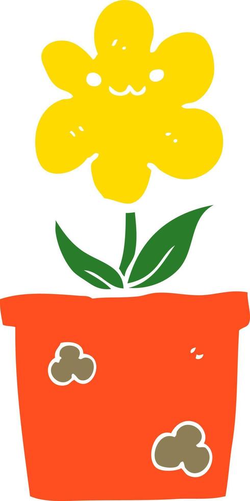 flat color style cartoon house plant vector