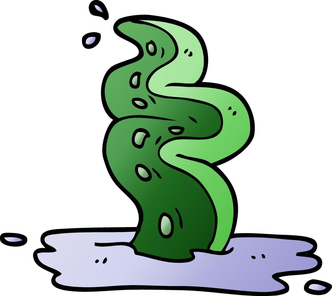cartoon doodle spooky tentacle vector