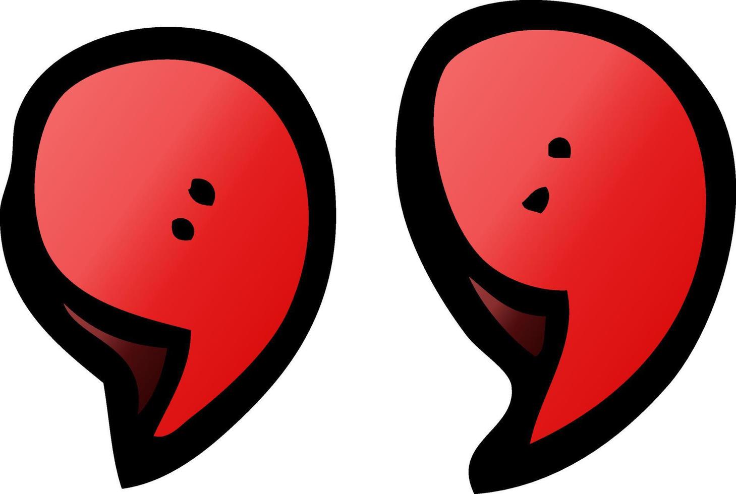 cartoon doodle quotation marks vector