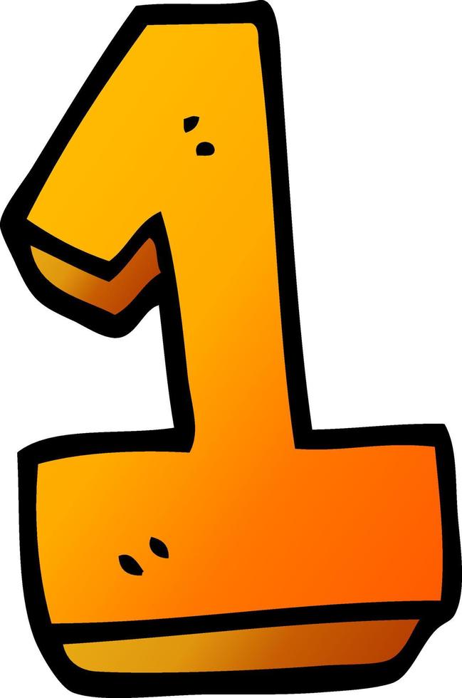 cartoon doodle number one vector