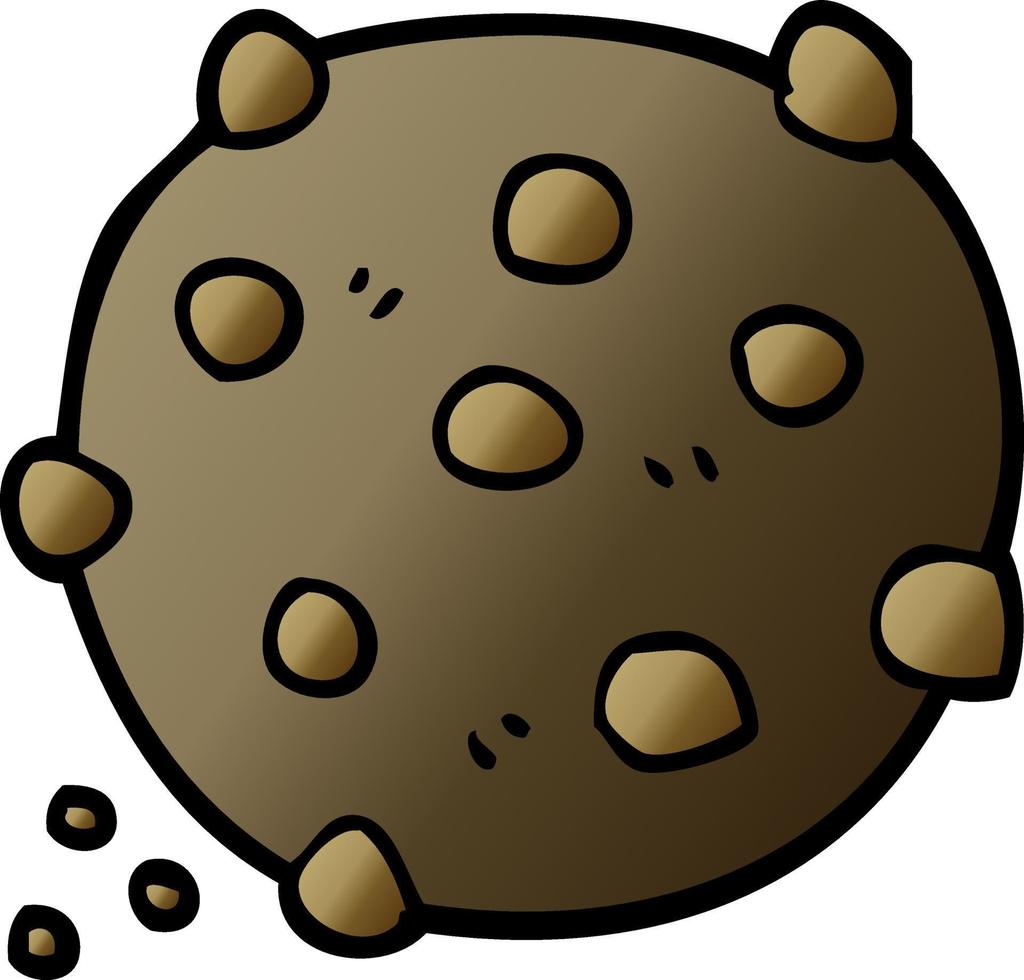 cartoon doodle chocolate chip cookie vector