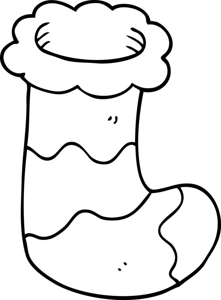 line drawing cartoon christmas stocking 12208073 Vector Art at Vecteezy