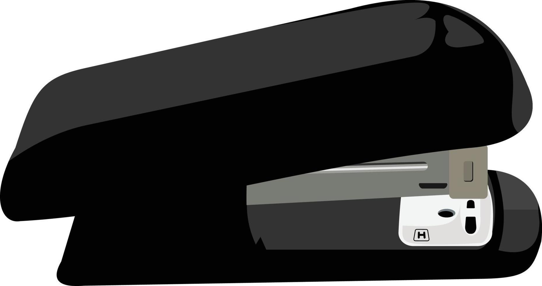 Black stapler for stapling papers within the accessories of office and school supplies vector