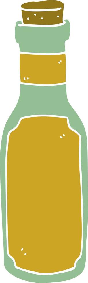 botella de poción de dibujos animados de estilo de color plano vector