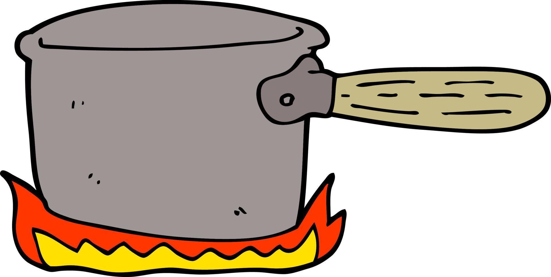 cartoon doodle cooking pan vector