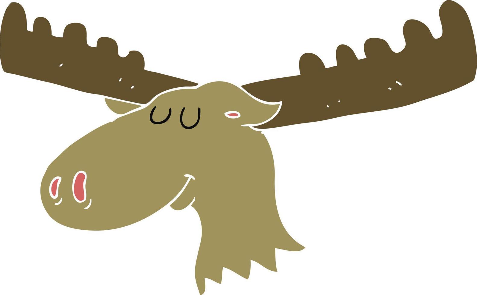 flat color illustration of a cartoon moose vector