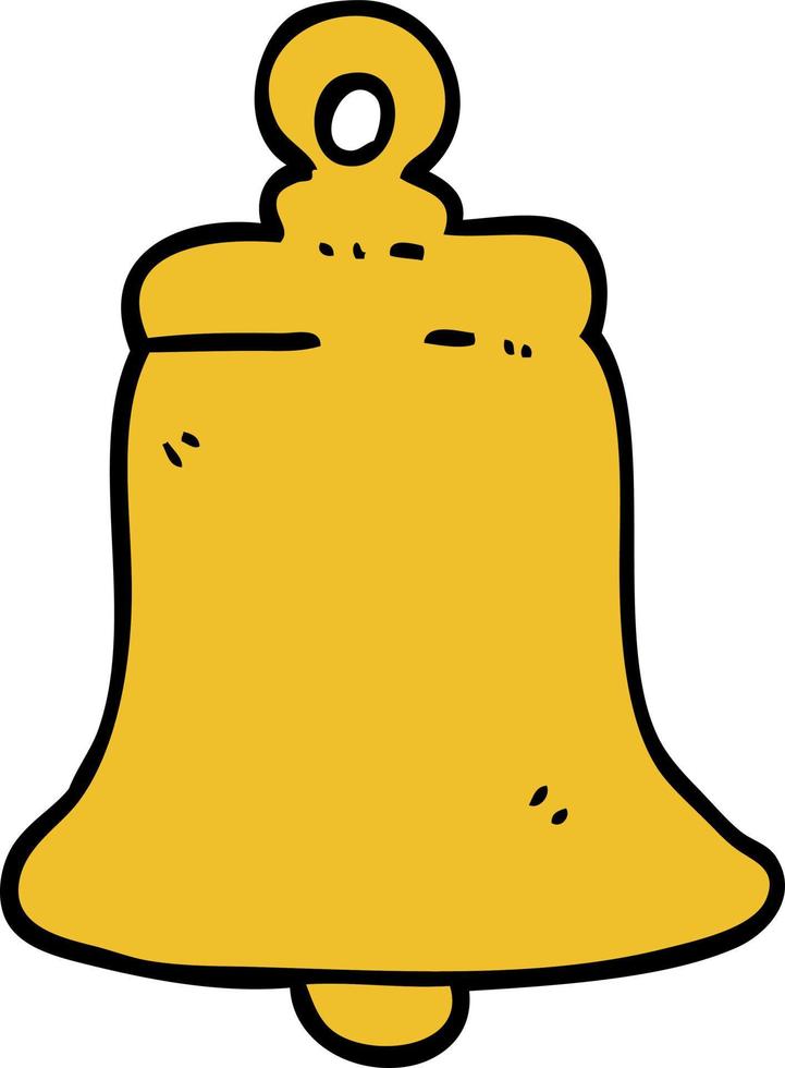 cartoon doodle ringing bell vector