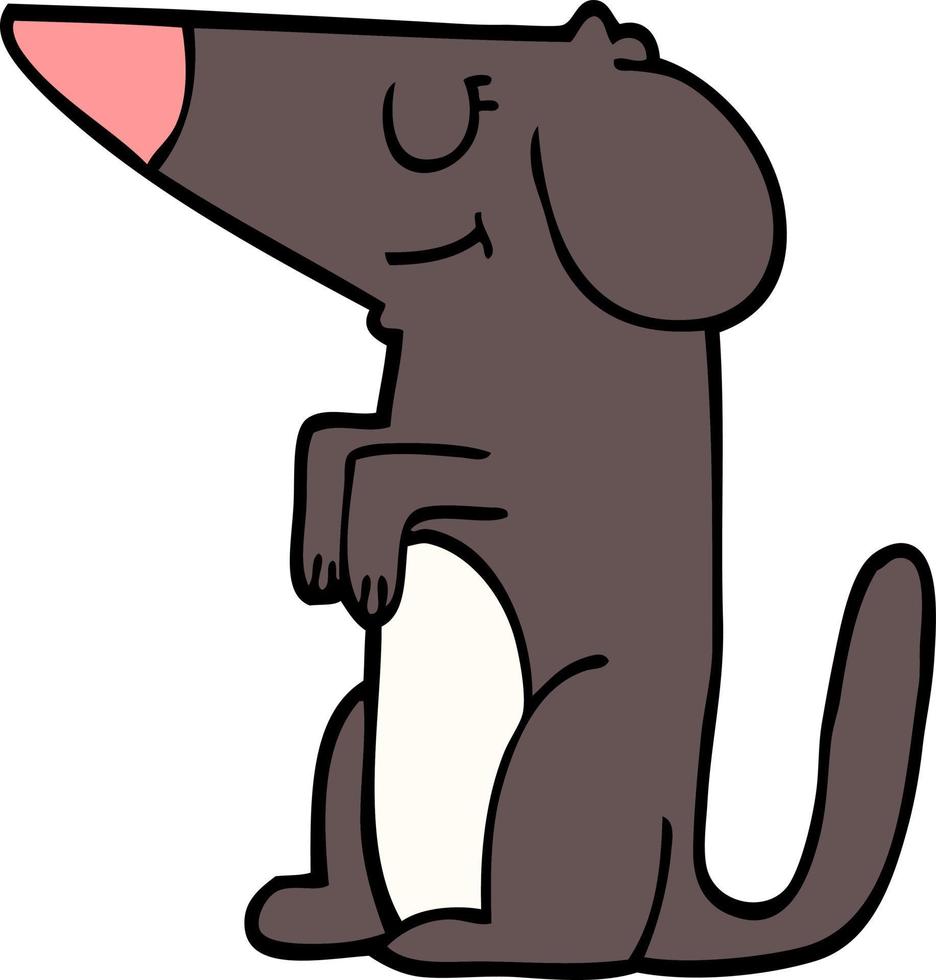 cartoon doodle well behaved dog vector