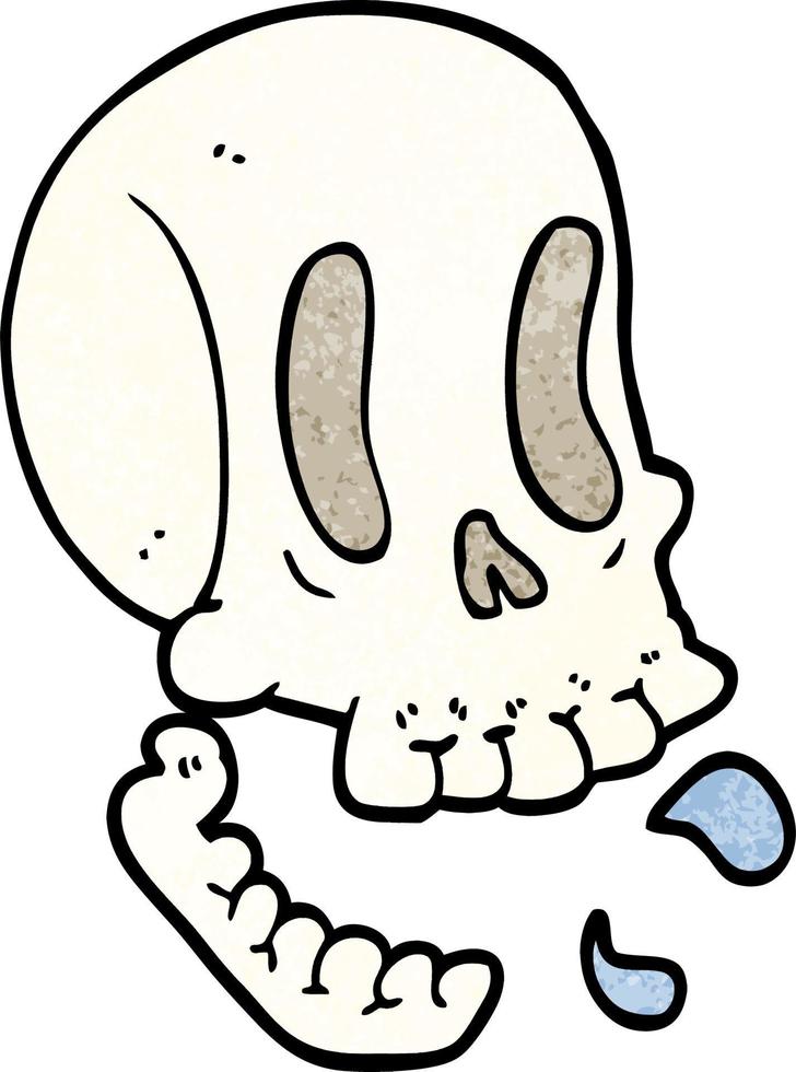 funny cartoon doodle skull vector