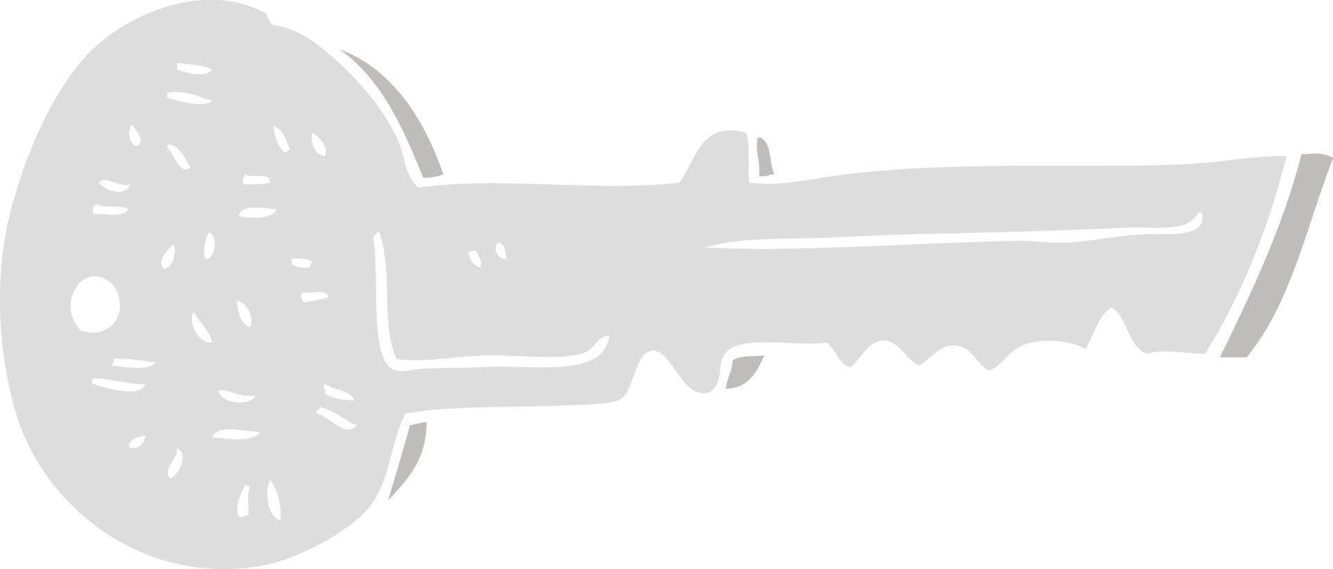 flat color illustration of a cartoon door key vector