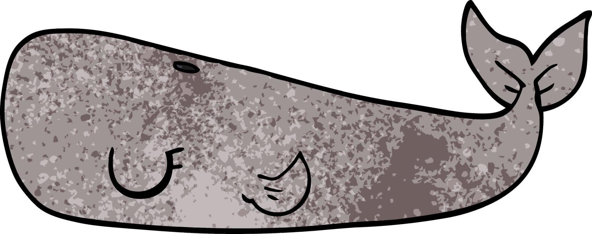 cartoon doodle whale vector