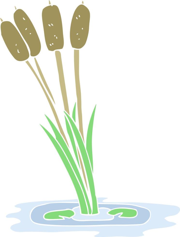 flat color illustration of a cartoon reeds vector