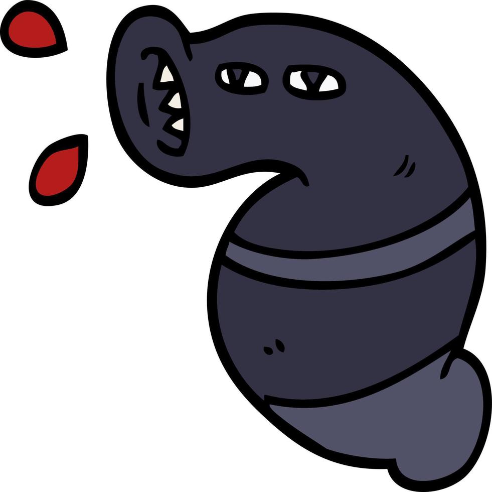 cartoon doodle monster leech vector