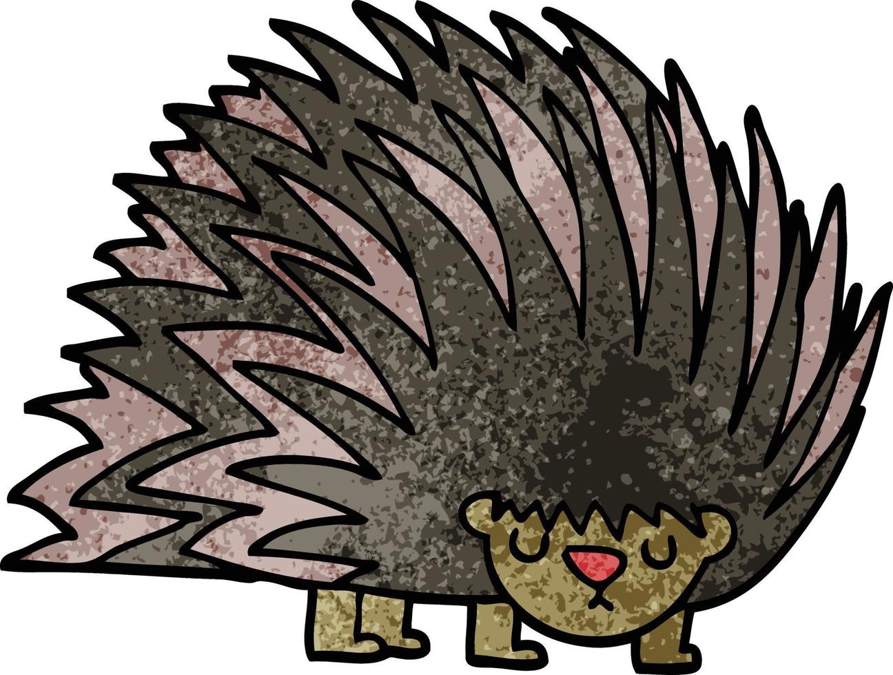 cartoon doodle spiky hedgehog vector