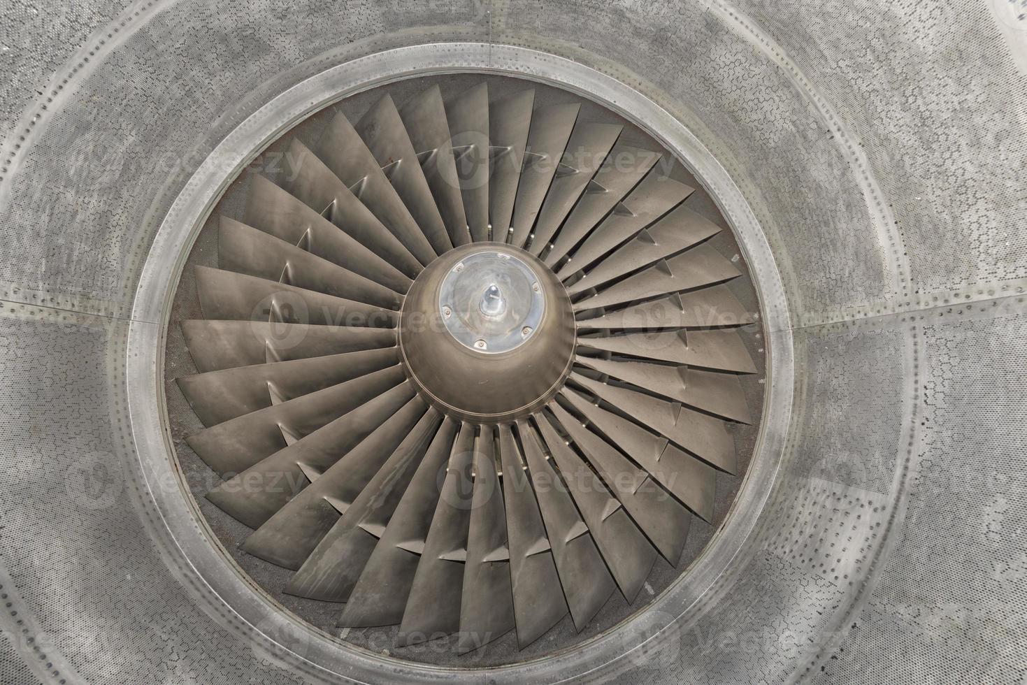 Jet Airplane turbine engine photo