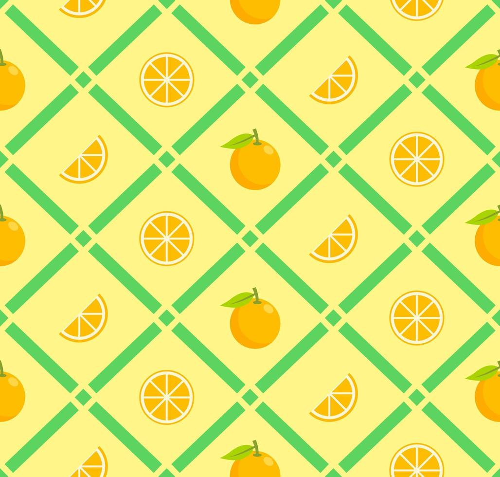 Orange fruit seamless pattern with line and various orange illustration design. Texture for fabric, wrapping, wallpaper or decorative print. vector