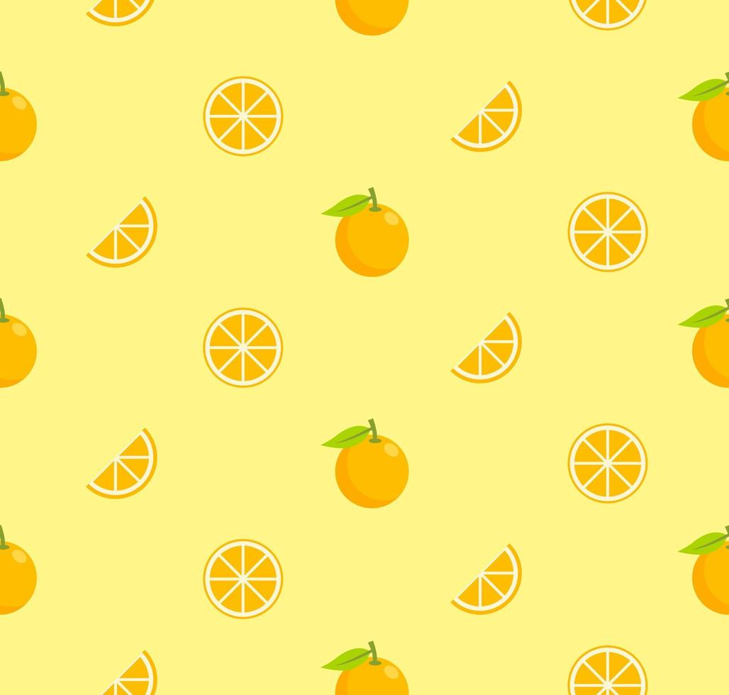Orange fruit seamless pattern with various orange fruits illustration. Texture for fabric, wrapping, wallpaper or decorative print. vector