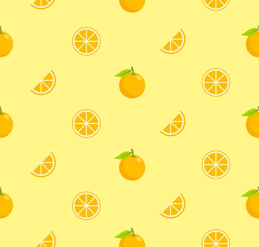 Orange fruit seamless pattern with various orange fruits illustration. Texture for fabric, wrapping, wallpaper or decorative print. vector