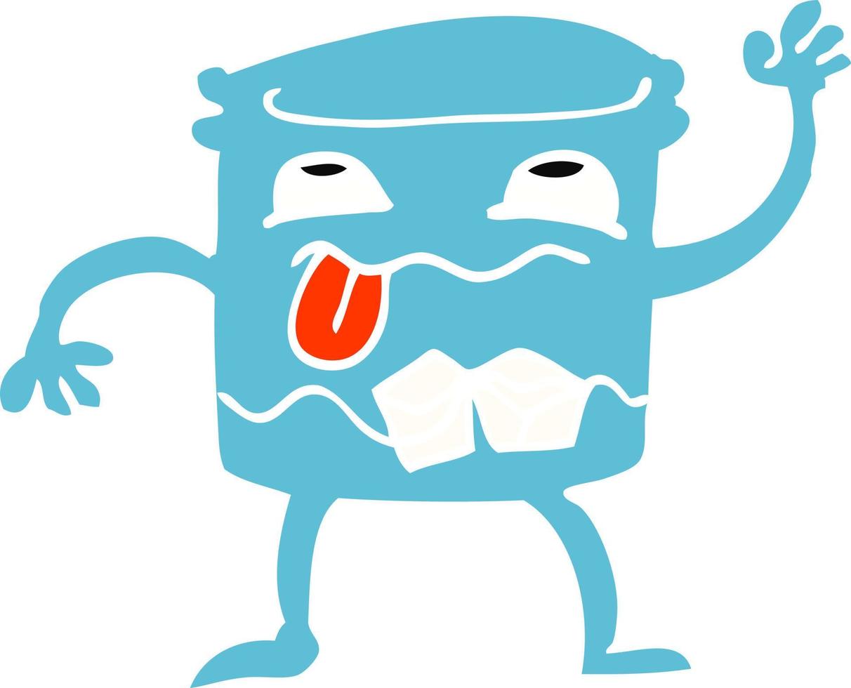 cartoon doodle whisky glass vector