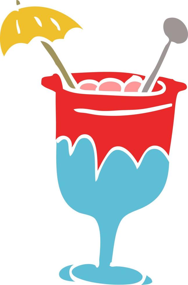 cartoon doodle tropical cocktail vector