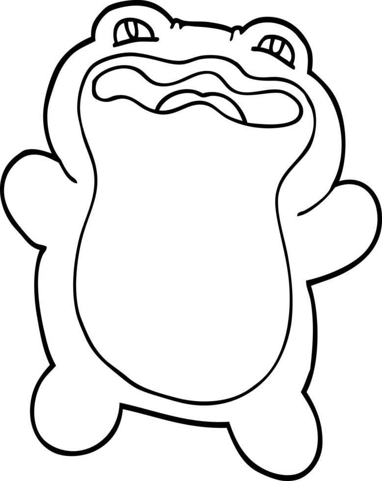 line drawing cartoon frog vector