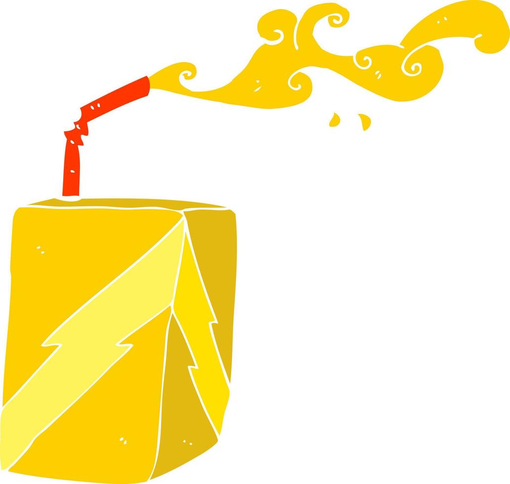 flat color illustration of a cartoon juice box vector