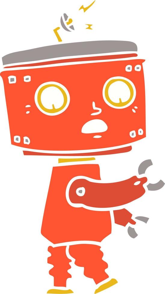 flat color style cartoon robot vector