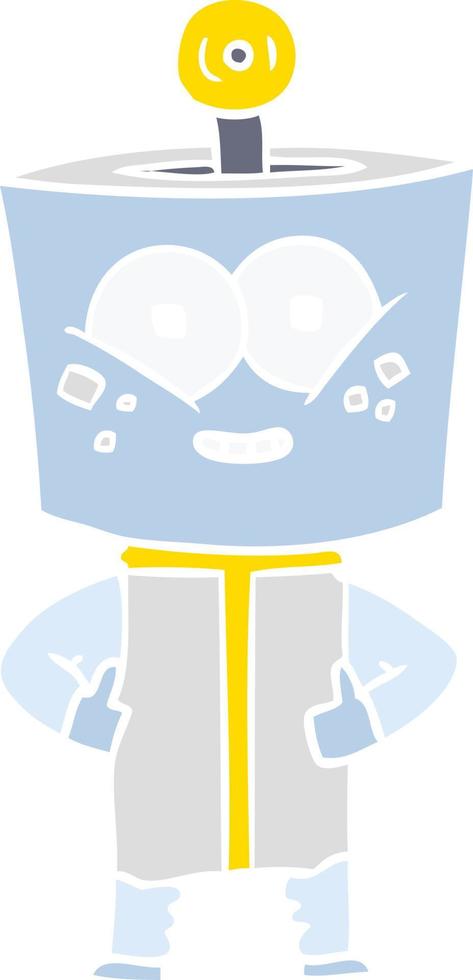 happy flat color style cartoon robot vector