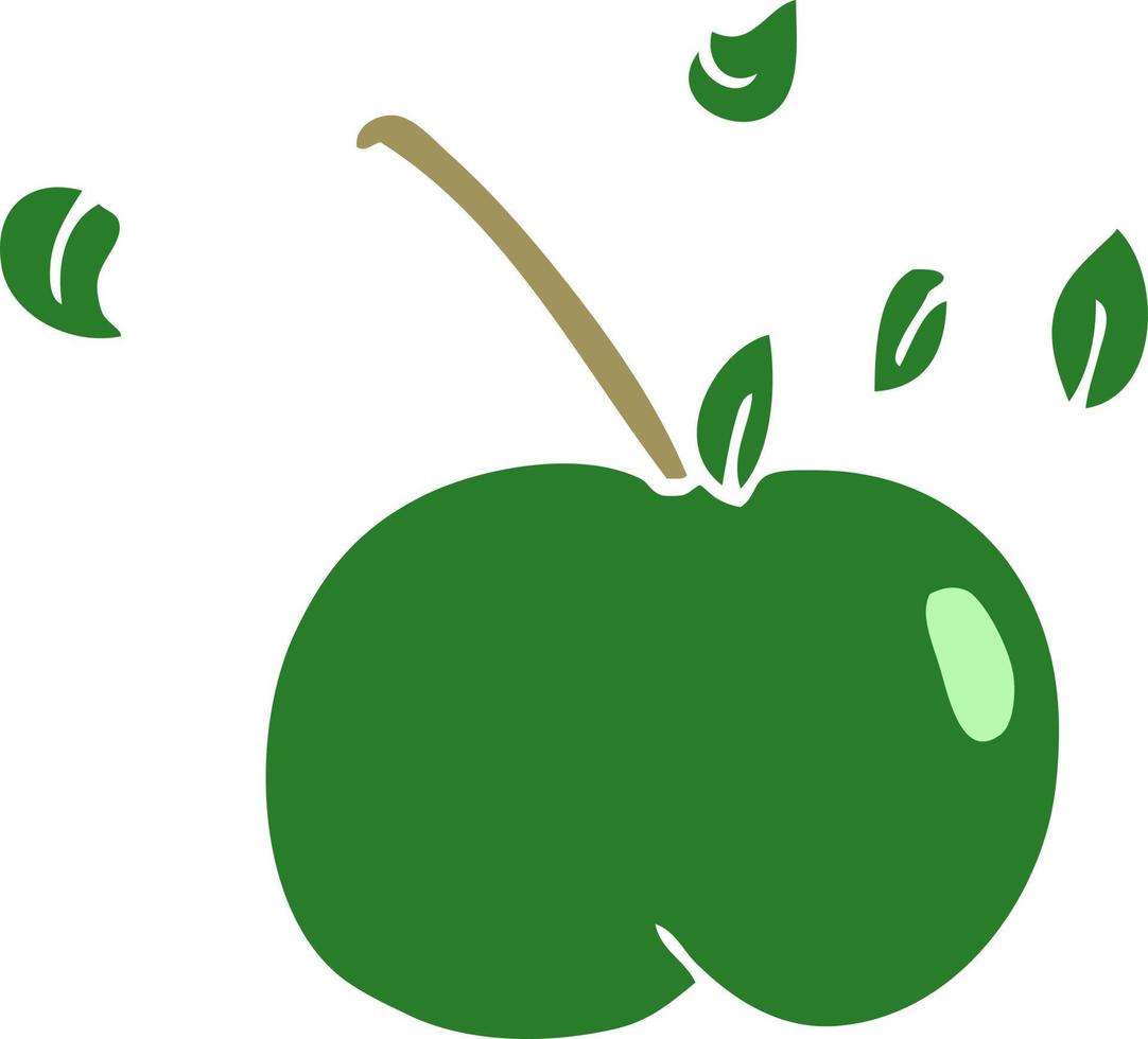 cartoon doodle juicy apple vector
