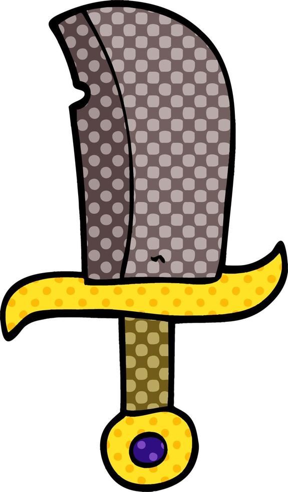 cartoon doodle dagger vector