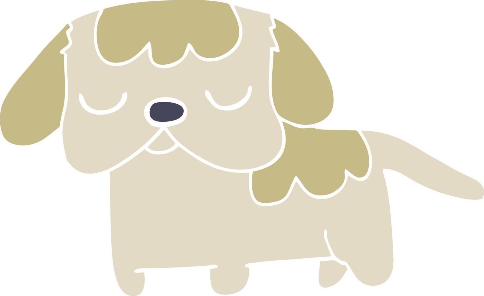 lindo cachorro de dibujos animados de estilo de color plano vector