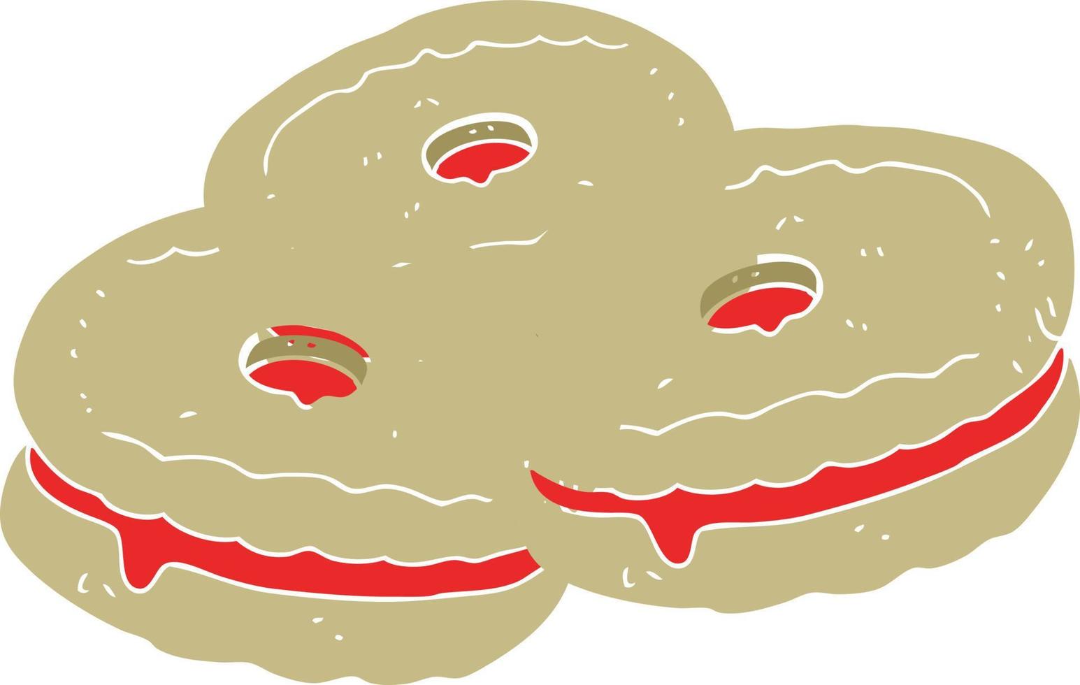 flat color illustration of a cartoon biscuits vector