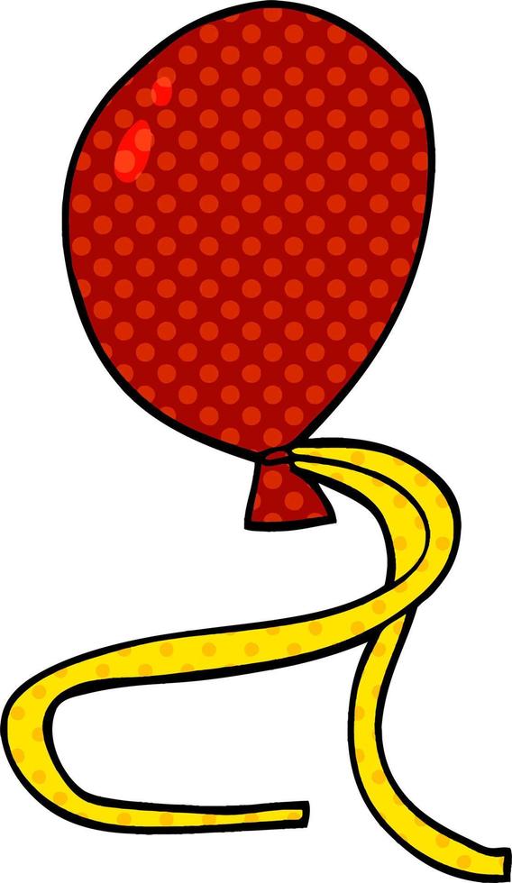 caricatura, garabato, globo rojo vector