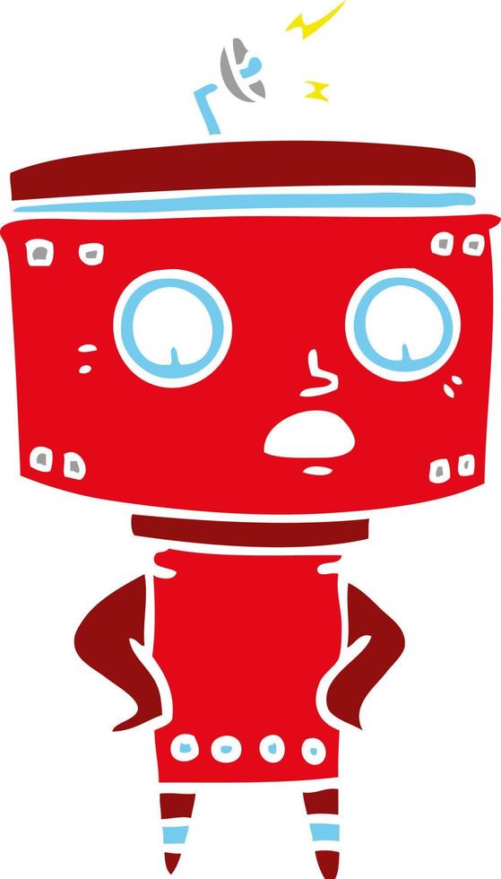 robot de dibujos animados de estilo de color plano vector