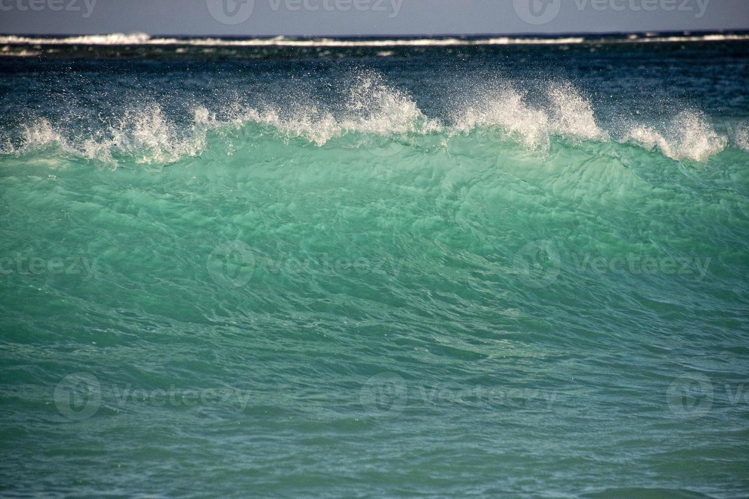 pacific ocean waves on the shore in Hawaii photo