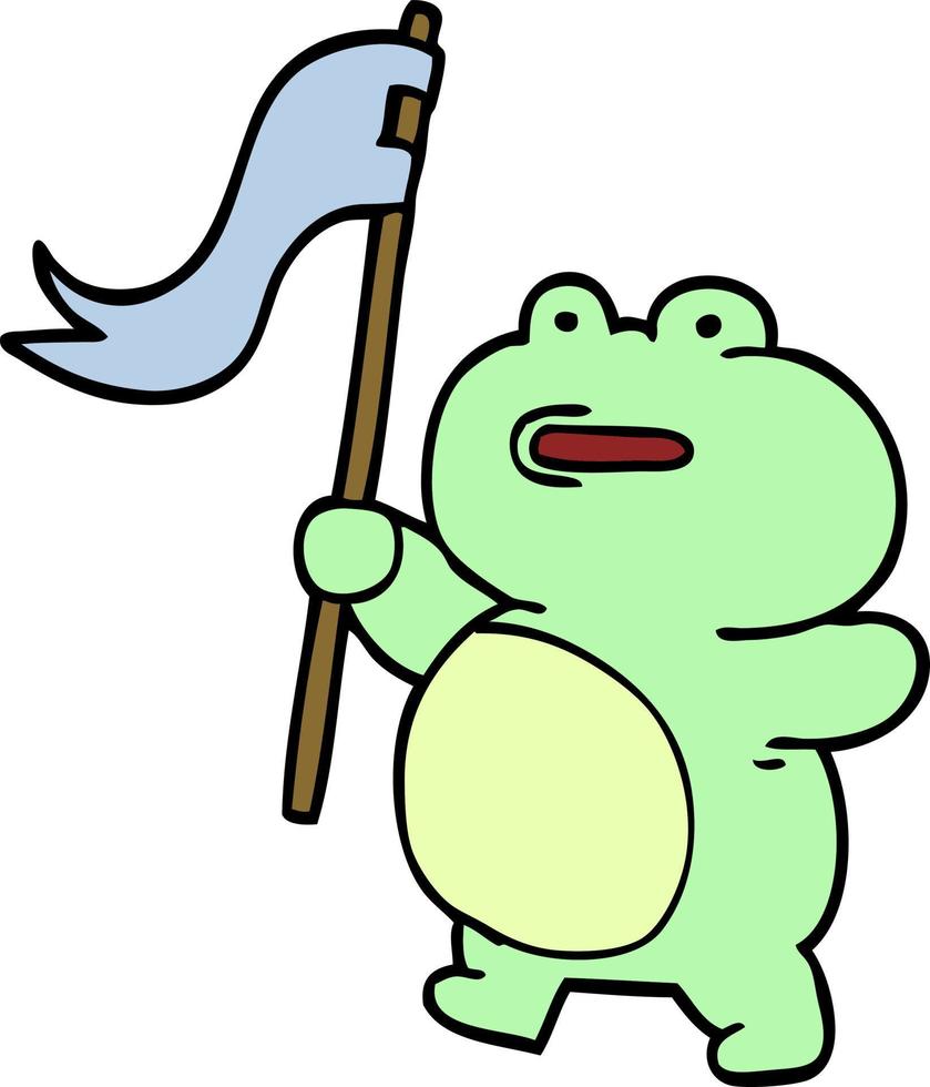 cartoon doodle frog vector