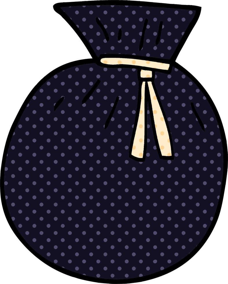 cartoon doodle tied sack vector