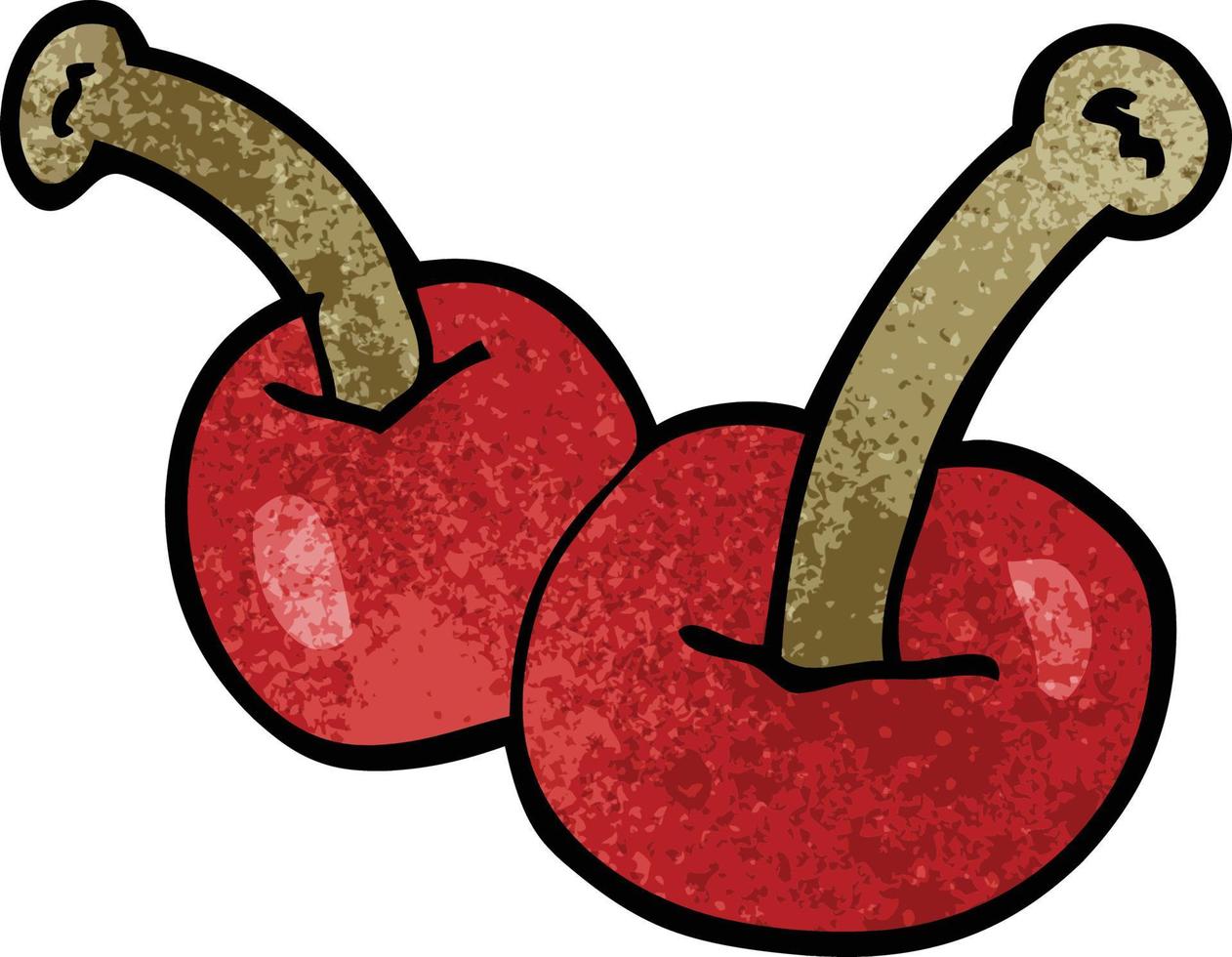 cartoon doodle cherry vector