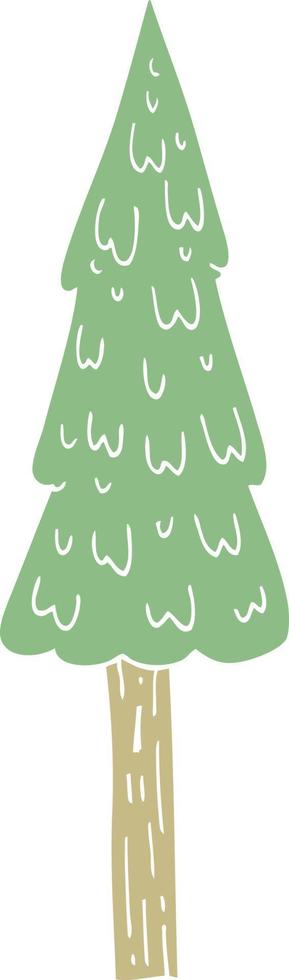 cartoon doodle pine trees vector