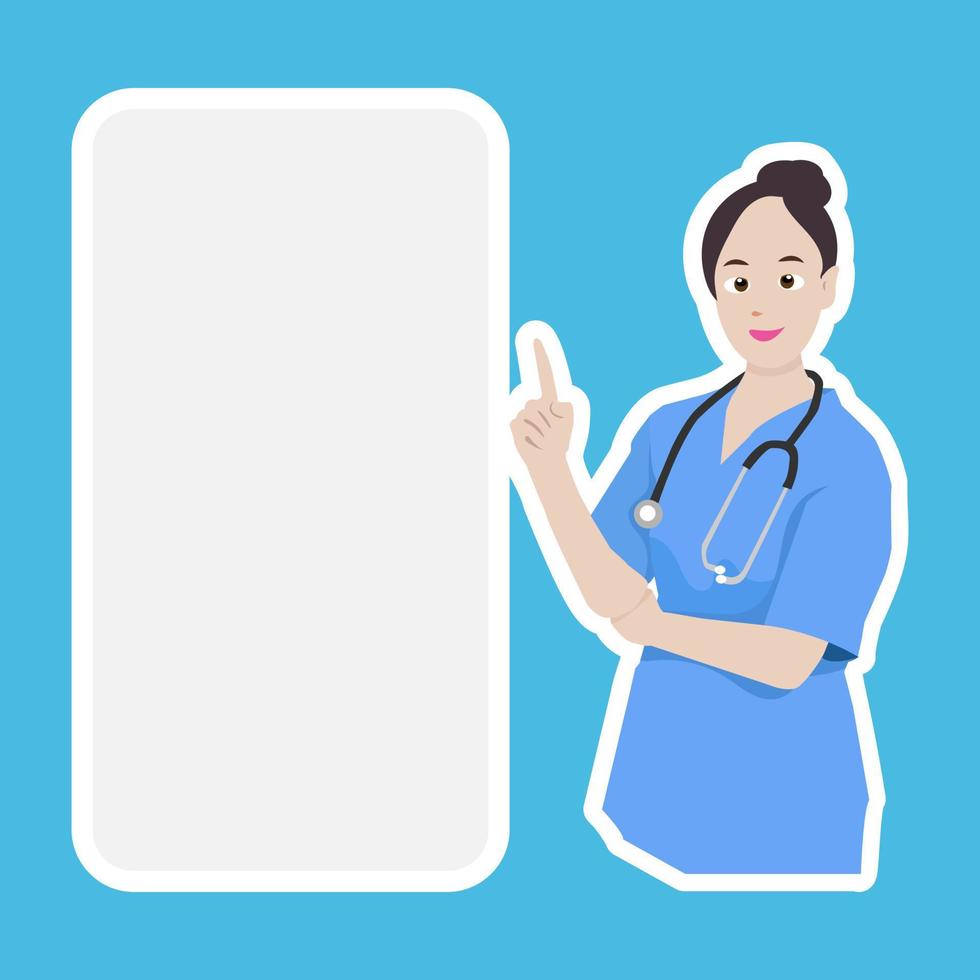 Doctor present with empty space. - Vector. vector