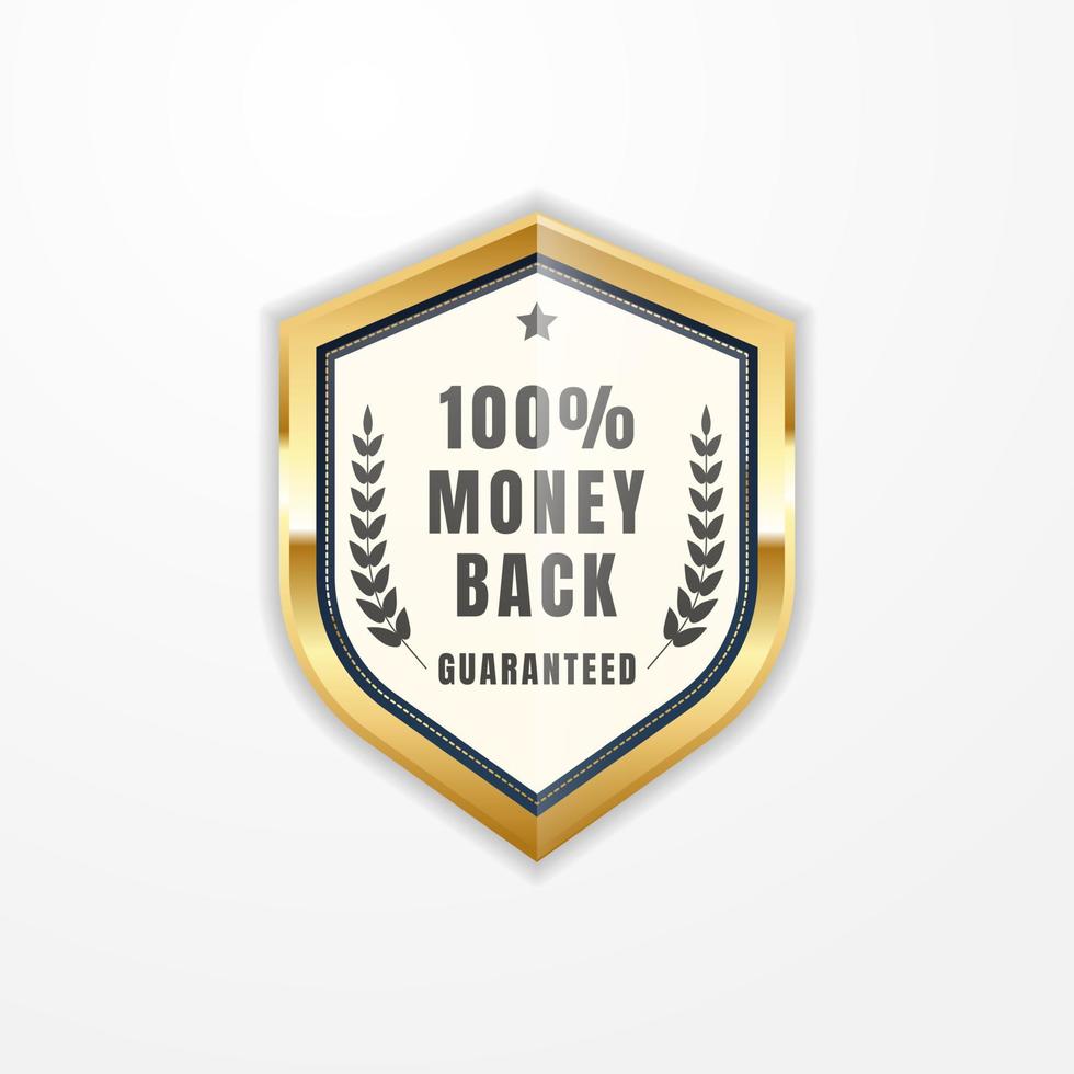 Money back golden badge and guarantee label. - Vector. vector