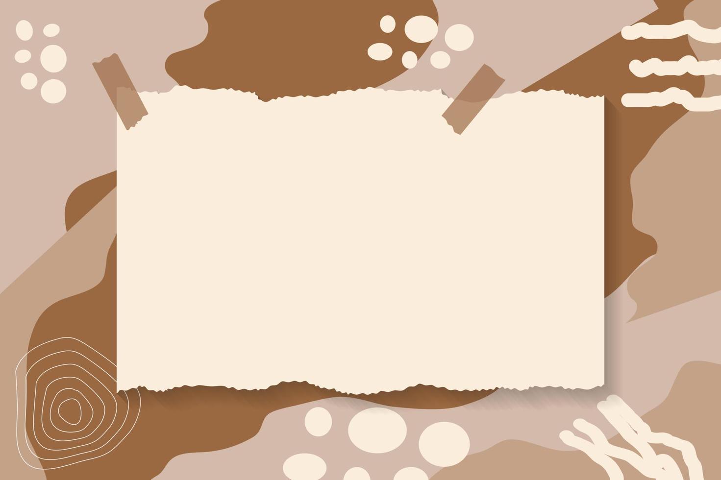 Paper note vector frame on Memphis brown background