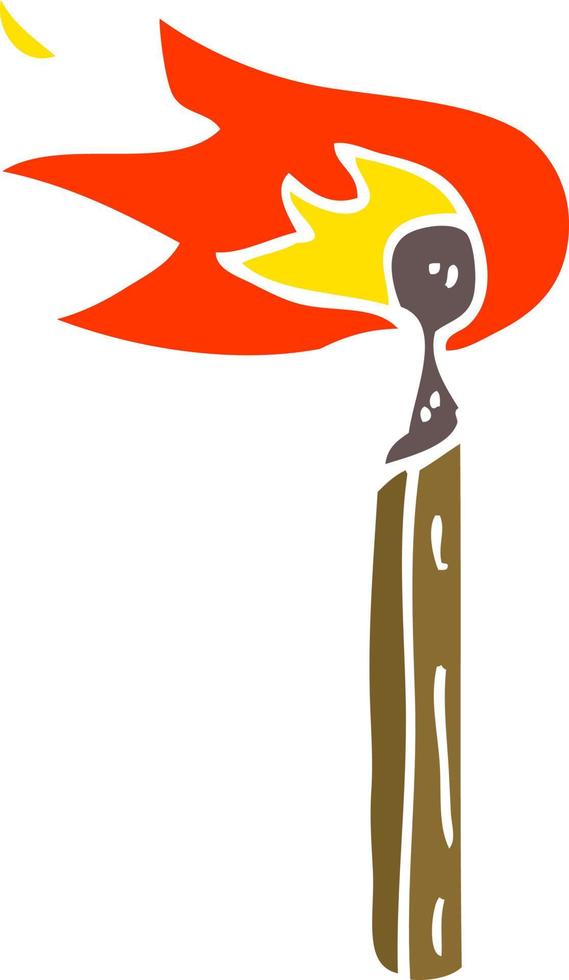 cartoon doodle burning match vector