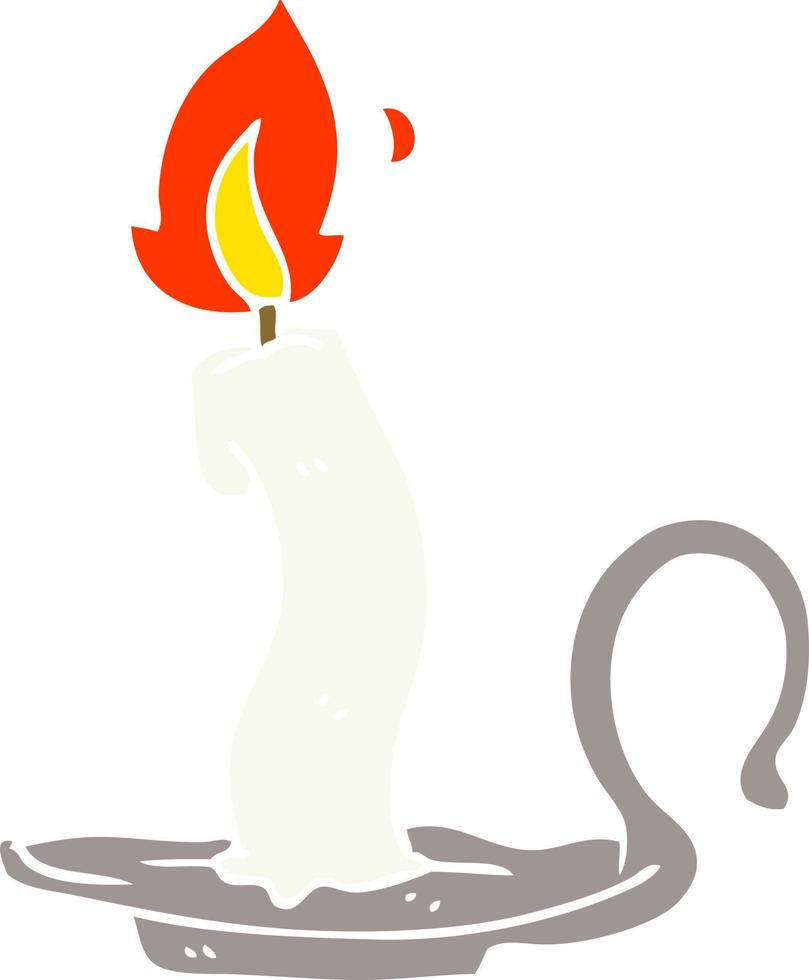 cartoon doodle burning candle vector