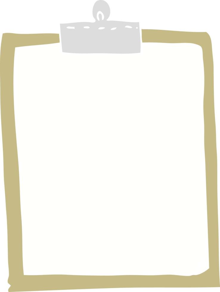 flat color illustration of a cartoon clipboard vector