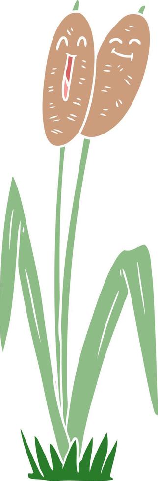 flat color style cartoon bullrush vector