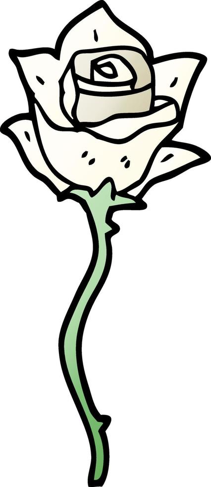 cartoon doodle white rose vector