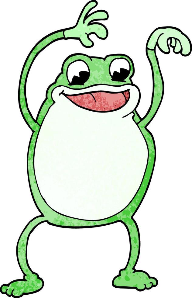 cartoon doodle frog vector